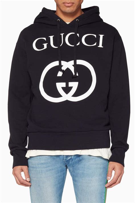 gucci black hoodie men|Gucci hoodie sale designer men.